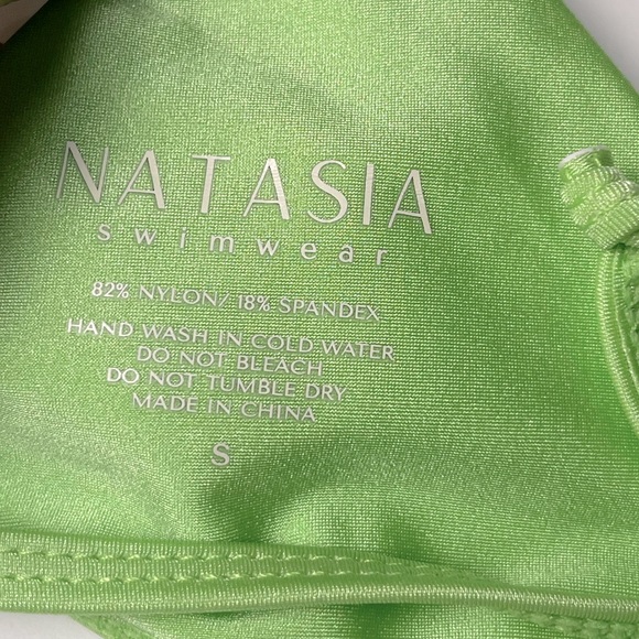 NWT Natasia Reemi Bikini Top in Lime Green Size Small - Picture 5 of 6